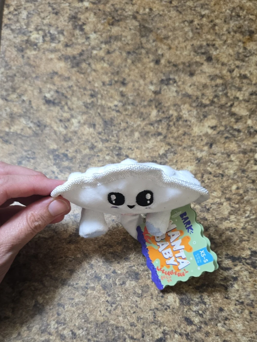 BARK White Manta Baby Plush Dog Toy with Pink & Lavender Accents NWT XS-S 0-20 P